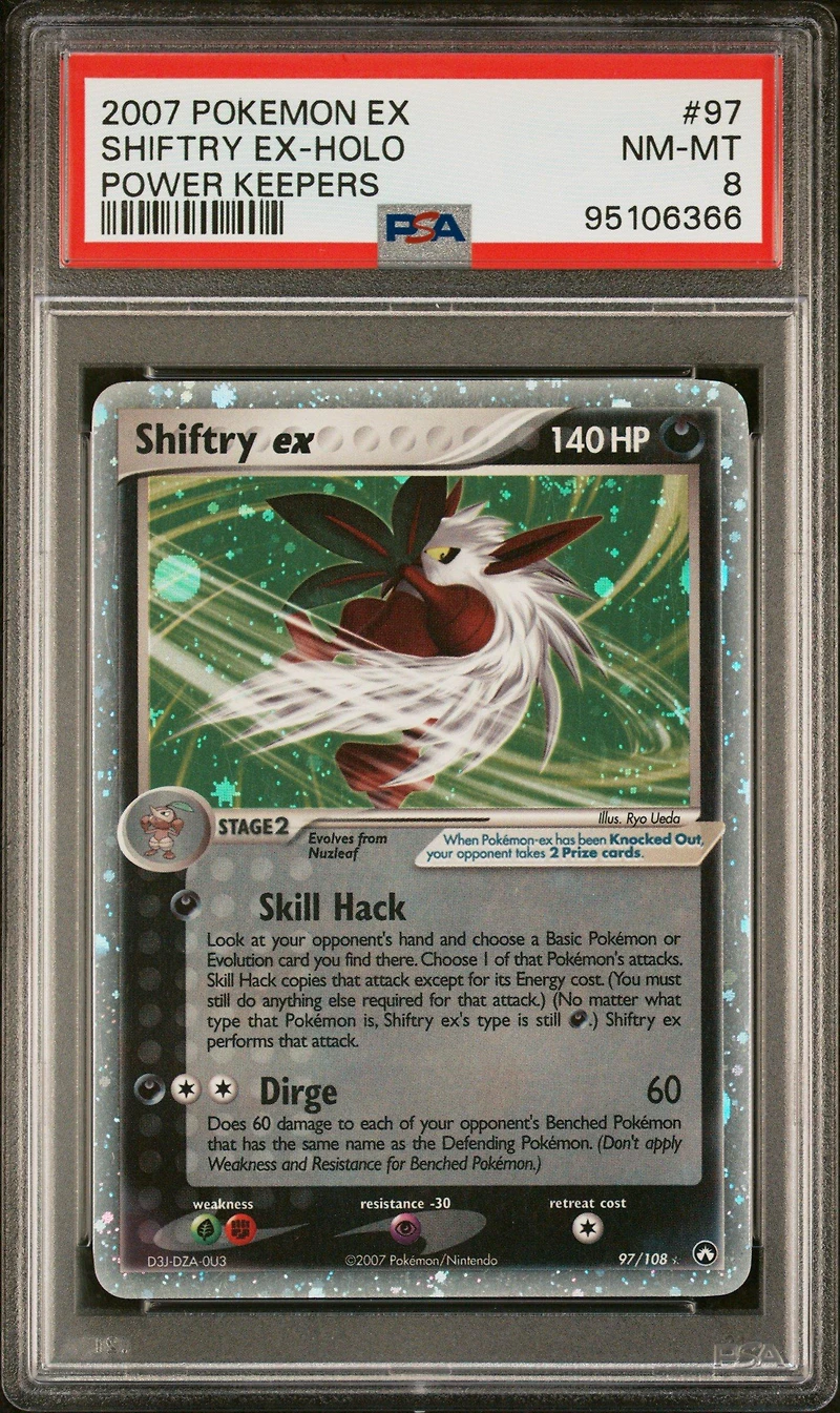 2007 Pokemon Ex Power Keepers 97 Shiftry Ex-holo PSA 8