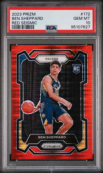 2023 Panini Prizm 172 Ben Sheppard Red Seismic PSA 10