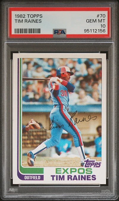 1982 Topps 70 Tim Raines PSA 10