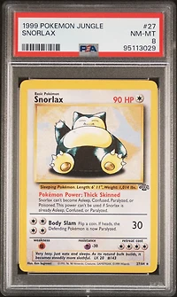 1999 Pokemon Jungle 27 Snorlax PSA 8