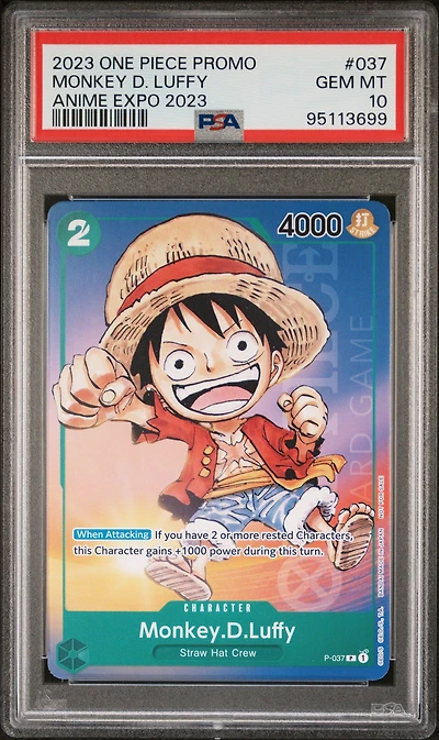 2023 One Piece Promos 037 Monkey D. Luffy Campaign Exclusive PSA 10