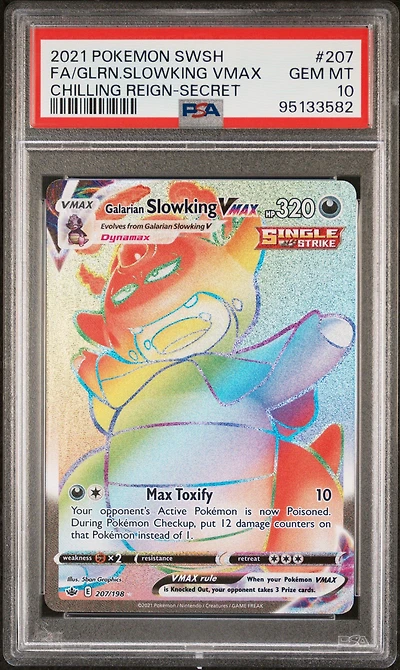 2021 Pokemon Sword & Shield Chilling Reign 207 Full Art/galarian Slowking Vmax Secret PSA 10