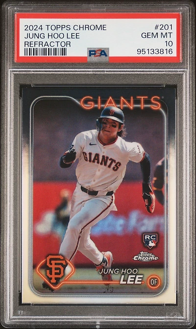 2024 Topps Chrome 201 Jung Hoo Lee Refractor PSA 10