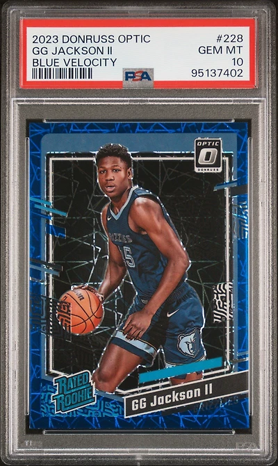 2023 Panini Donruss Optic 228 Gg Jackson Ii Blue Velocity PSA 10