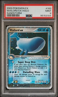 2003 Pokemon Ex Sandstorm 100 Wailord Ex-holo PSA 9