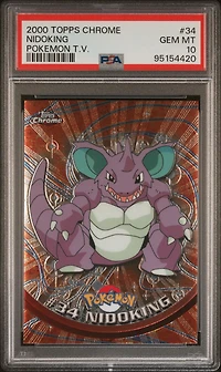 2000 Topps Chrome Pokemon T.v. 34 Nidoking PSA 10