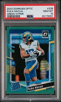 2023 Panini Donruss Optic 238 Puka Nacua Green Hyper PSA 10