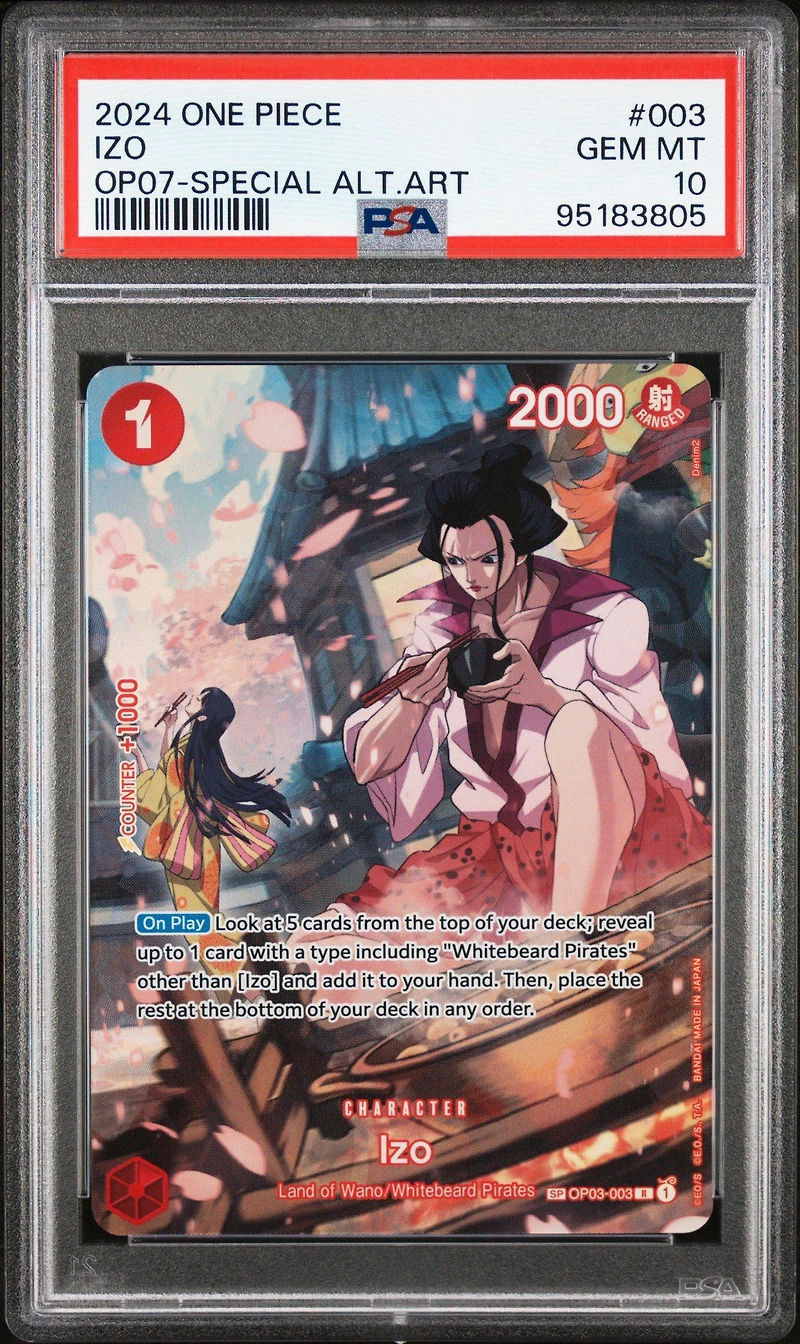 2024 One Piece Op07-500 Years In The Future 003 Izo Special Alternate Art PSA 10