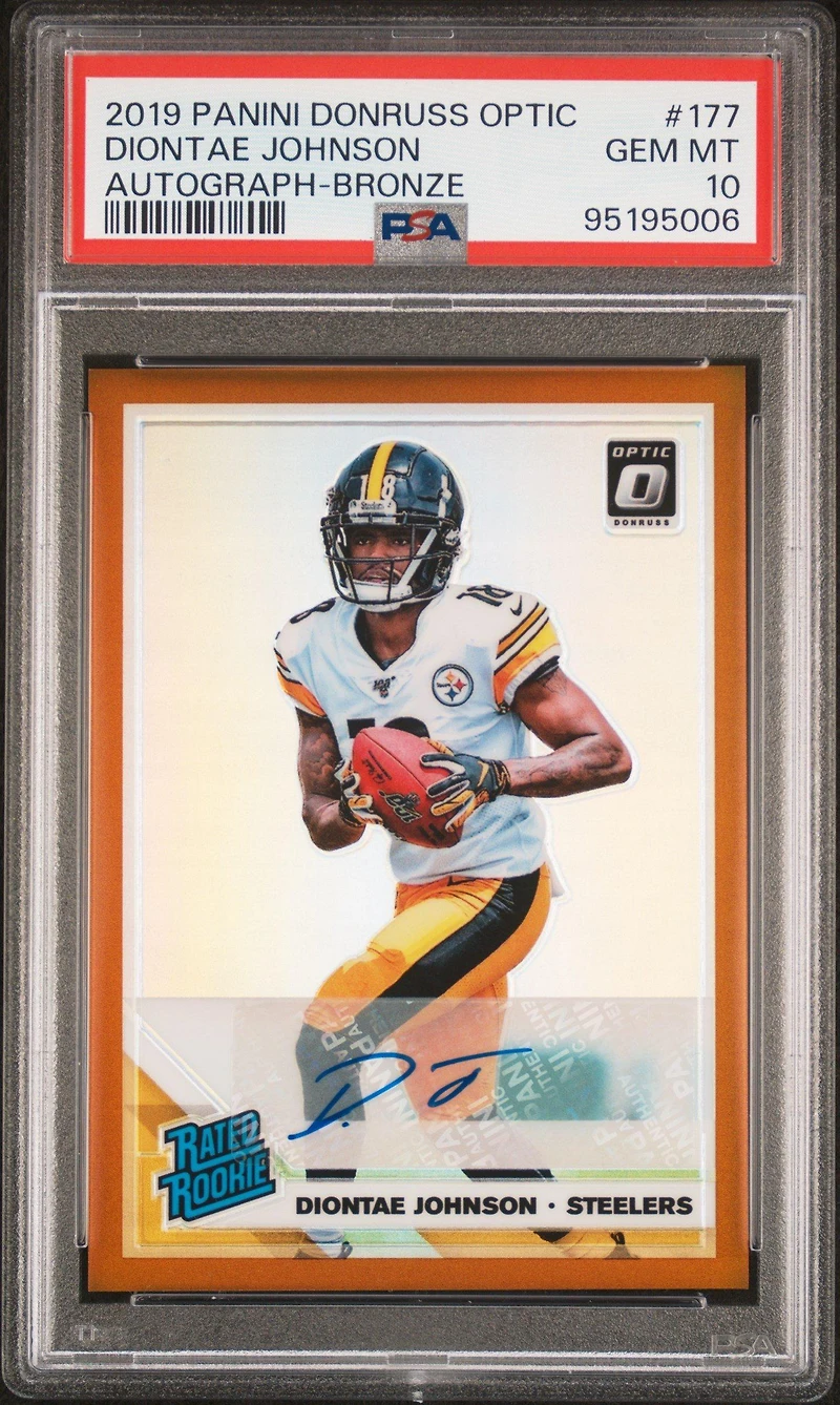 2019 Panini Donruss Optic 177 Diontae Johnson Autograph-bronze PSA 10
