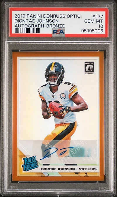 2019 Panini Donruss Optic 177 Diontae Johnson Autograph-bronze PSA 10