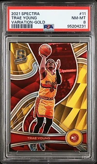 2021 Panini Spectra 11 Trae Young Variation-gold PSA 8