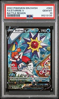 2022 Pokemon Indonesian Sword & Shield Battle Region 083 Full Art/starmie V PSA 10
