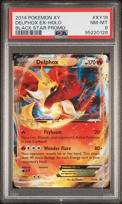 2014 Pokemon Xy Black Star Promo Xy19 Delphox Ex-holo PSA 8