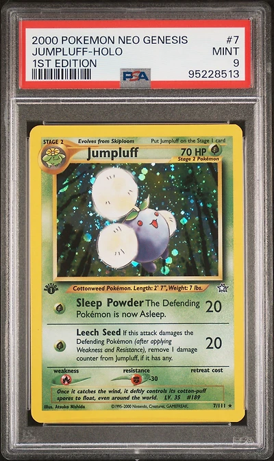 2000 Pokemon Neo Genesis 1st Edition 7 Jumpluff-holo PSA 9