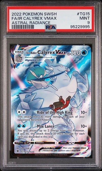 2022 Pokemon Sword & Shield Astral Radiance Tg15 Full Art/ice Rider Calyrex Vmax PSA 9