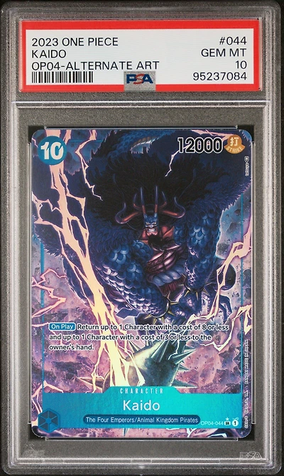 2023 One Piece Op04-kingdoms Of Intrigue 044 Kaido Alternate Art PSA 10