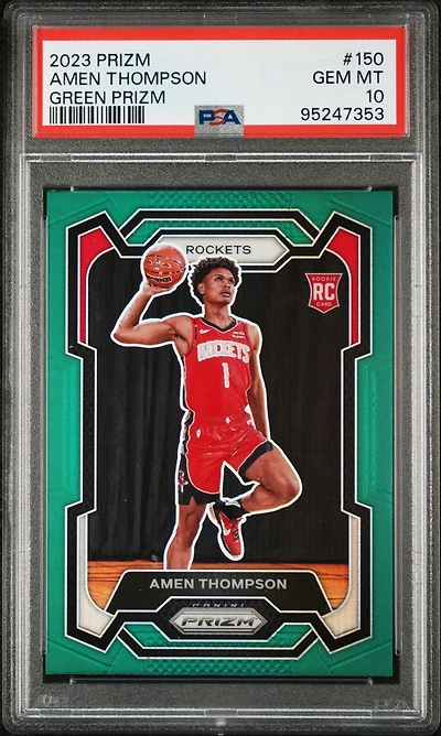 2023 Panini Prizm 150 Amen Thompson Green Prizm PSA 10