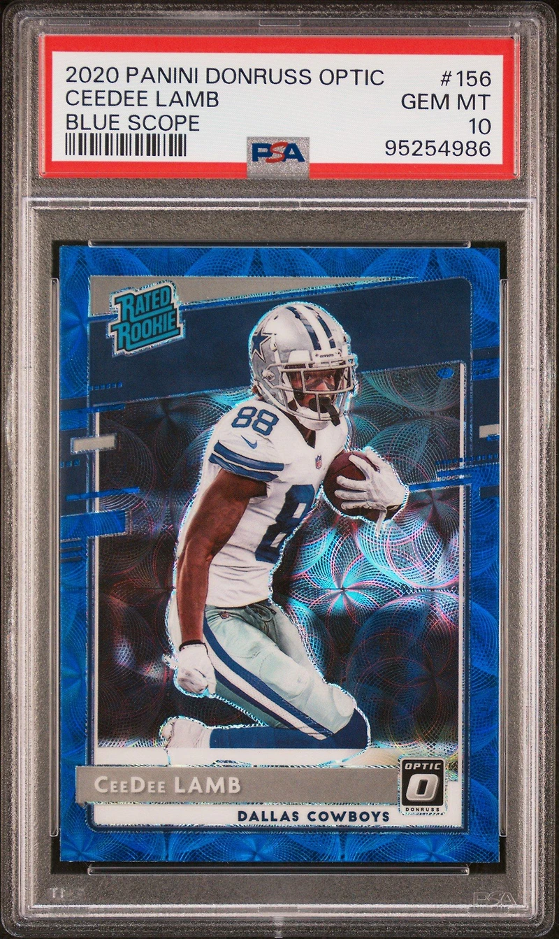 2020 Panini Donruss Optic 156 Ceedee Lamb Blue Scope PSA 10
