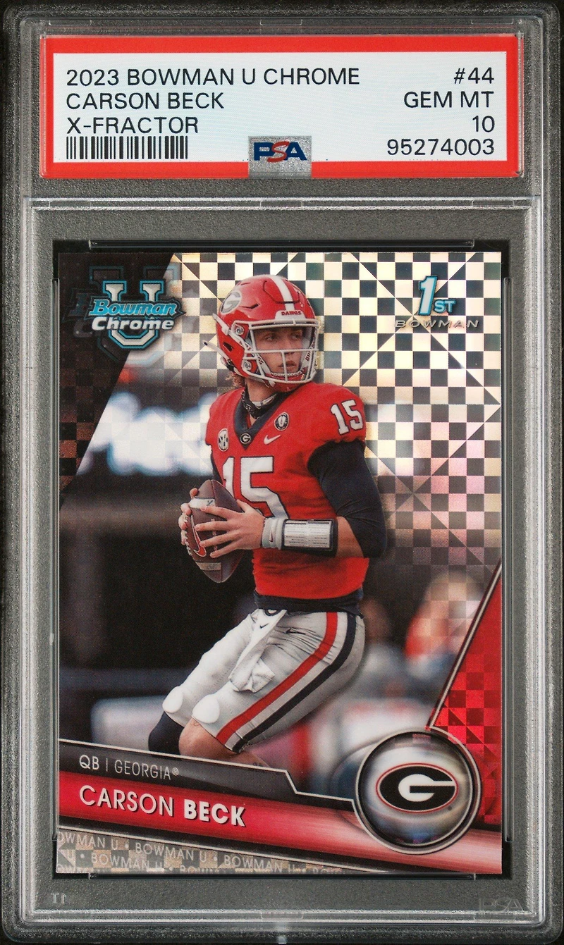 2023 Bowman University Chrome 44 Carson Beck X-fractor PSA 10