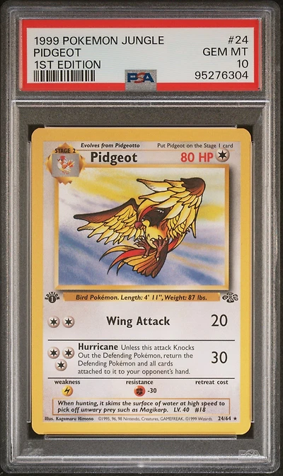 1999 Pokemon Jungle 24 Pidgeot 1st Edition PSA 10