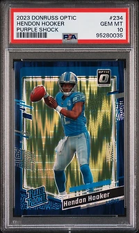 2023 Panini Donruss Optic 234 Hendon Hooker Purple Shock PSA