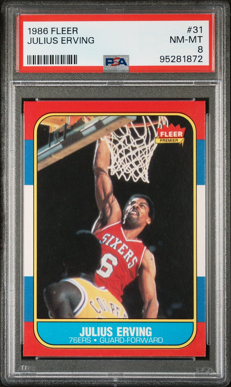1986 Fleer 31 Julius Erving PSA 8