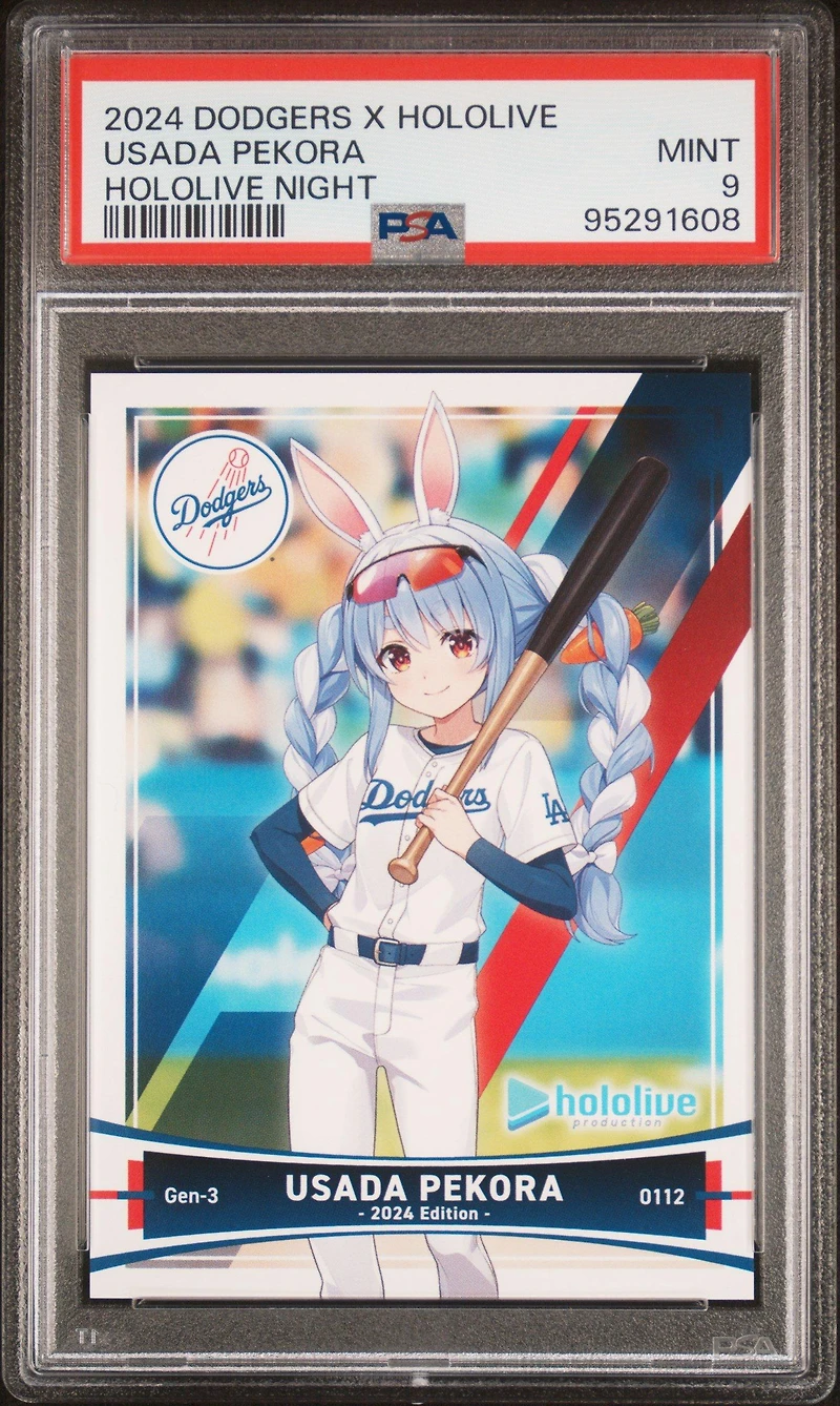 2024 Dodgers X Hololive Collaboration Hololive Night Usada Pekora PSA 9