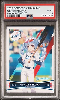2024 Dodgers X Hololive Collaboration Hololive Night Usada Pekora PSA 9