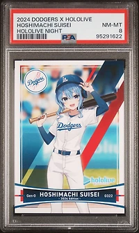 2024 Dodgers X Hololive Collaboration Hololive Night Hoshimachi Suisei PSA 8