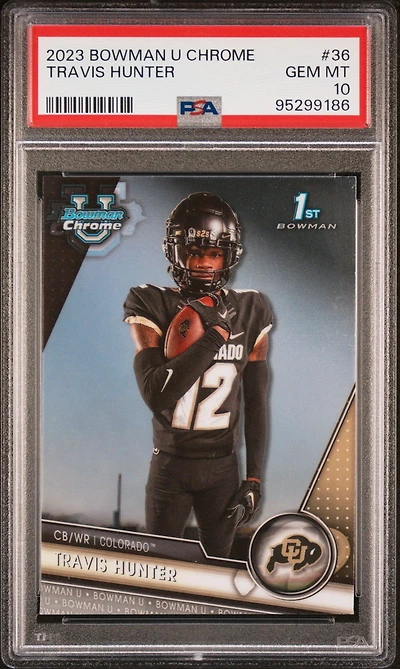 2023 Bowman University Chrome 36 Travis Hunter PSA 10