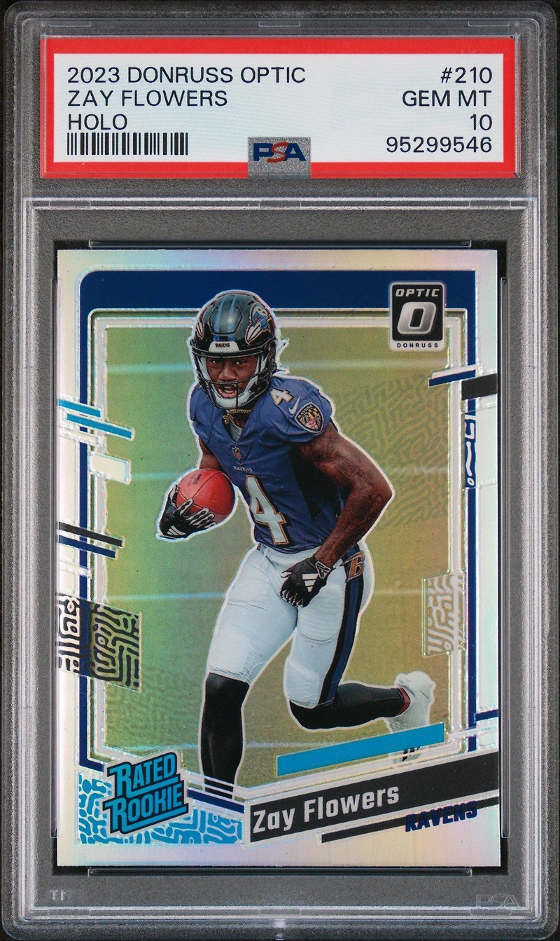 2023 Panini Donruss Optic 210 Zay Flowers Holo PSA 10