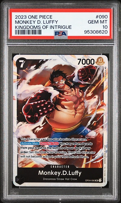 2023 One Piece Kingdoms Of Intrigue 090 Monkey D. Luffy PSA 10