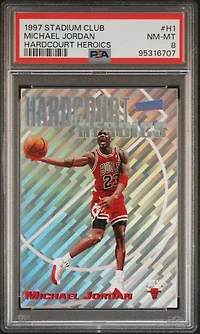 1997 Stadium Club Hardcourt Heroics H1 Michael Jordan PSA 8