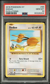 2016 Pokemon Xy Evolutions 69 Doduo PSA 10