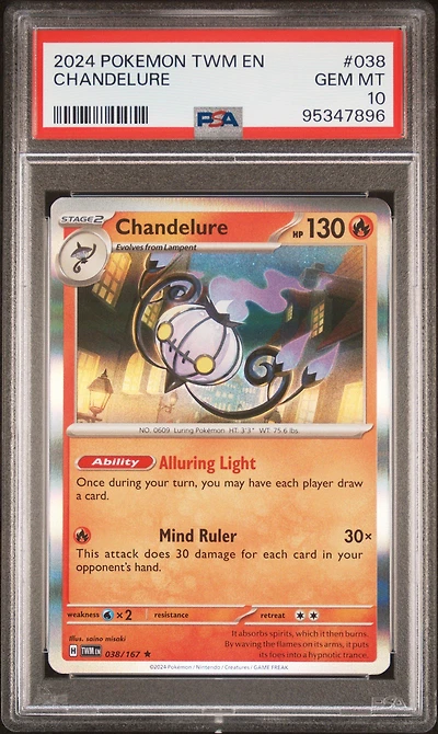 2024 Pokemon Twm En-twilight Masquerade 038 Chandelure PSA 10