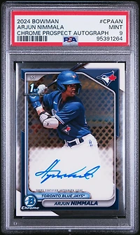 2024 Bowman Chrome Prospect Autographs Cpaan Arjun Nimmala PSA 9