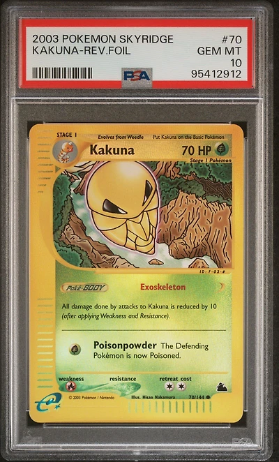 2003 Pokemon Skyridge 70 Kakuna-reverse Foil PSA 10