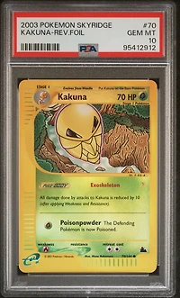 2003 Pokemon Skyridge 70 Kakuna-reverse Foil PSA 10