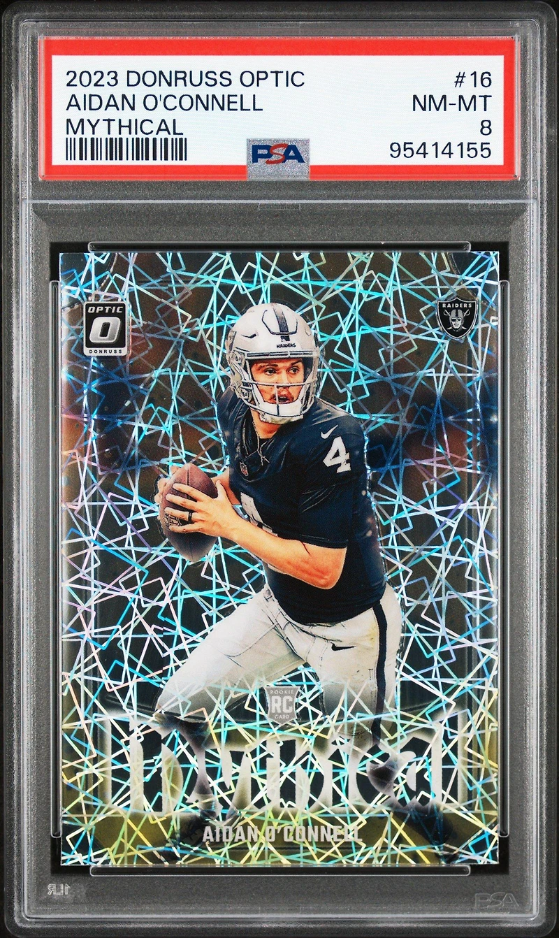 2023 Panini Donruss Optic Mythical 16 Aidan O'connell PSA 8