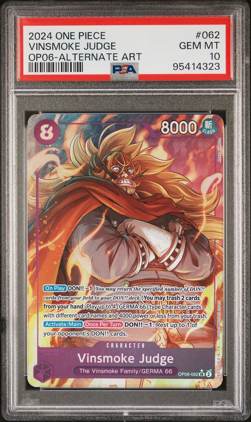 2024 One Piece Wings Of The Captain 062 Vinsmoke Judge Alternate Art PSA 10