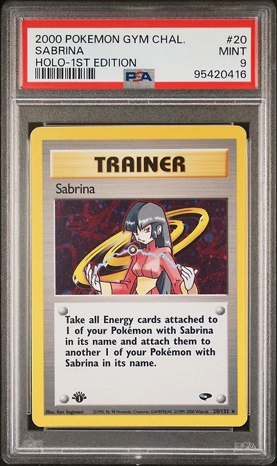 2000 Pokemon Gym Challenge 20 Sabrina Holo-1st Edition PSA 9