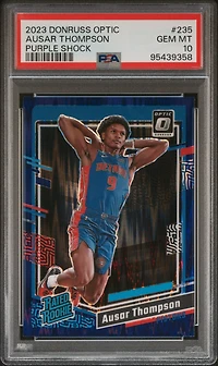 2023 Panini Donruss Optic 235 Ausar Thompson Purple Shock PSA 10