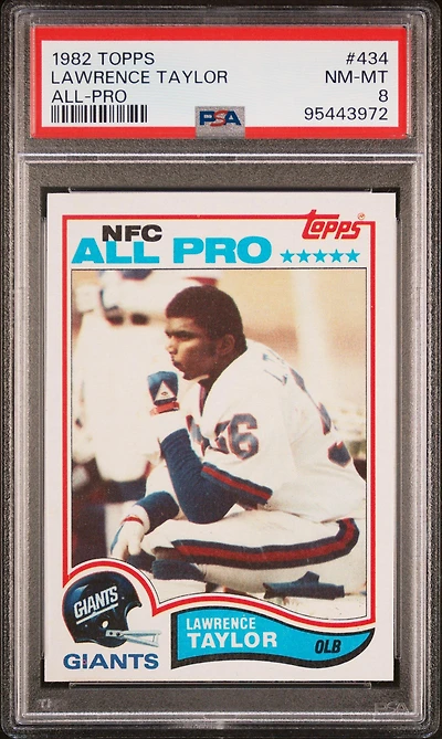 1982 Topps 434 Lawrence Taylor All-pro PSA 8