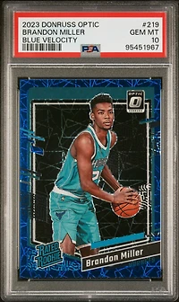 2023 Panini Donruss Optic 219 Brandon Miller Blue Velocity PSA 10