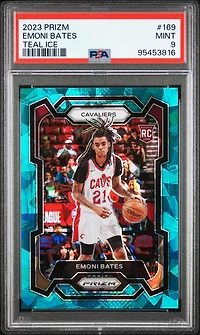 2023 Panini Prizm 169 Emoni Bates Teal Ice PSA 9