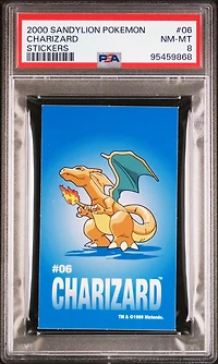 2000 Sandylion Pokemon Stickers 06 Charizard PSA 8