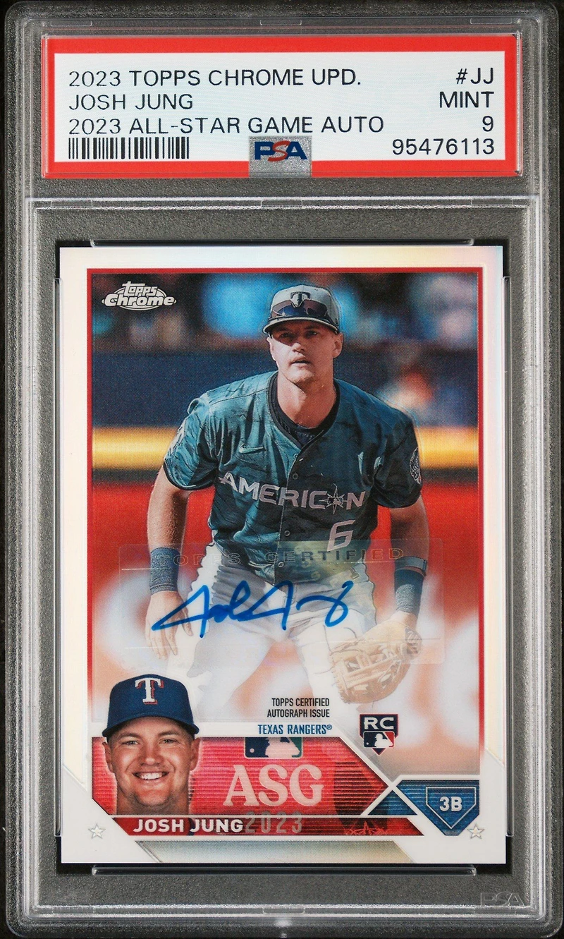2023 Topps Chrome Update 2023 All-star Game Autograph Jj Josh Jung PSA 9