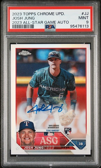 2023 Topps Chrome Update 2023 All-star Game Autograph Jj Josh Jung PSA 9
