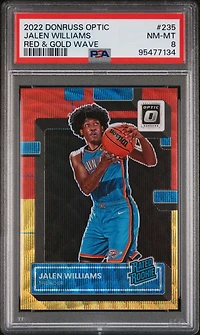 2022 Panini Donruss Optic 235 Jalen Williams Red & Gold Wave PSA 8