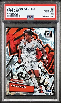2023-24 Panini Donruss Fifa Kaboom! 2 Rodrygo PSA 10